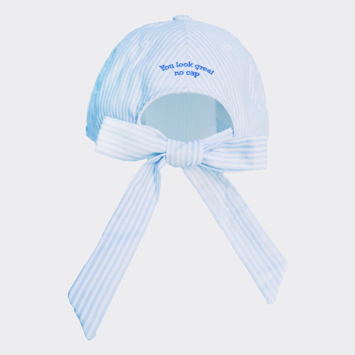 에이오엑스(AOX) aox stripe ribbon ball cap blue