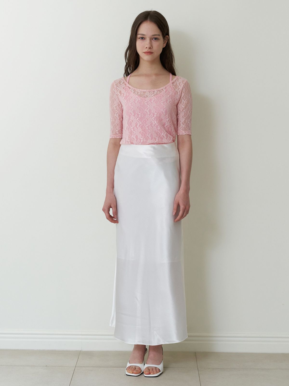카인더베이비(KINDABABY) layered lace top - baby pink