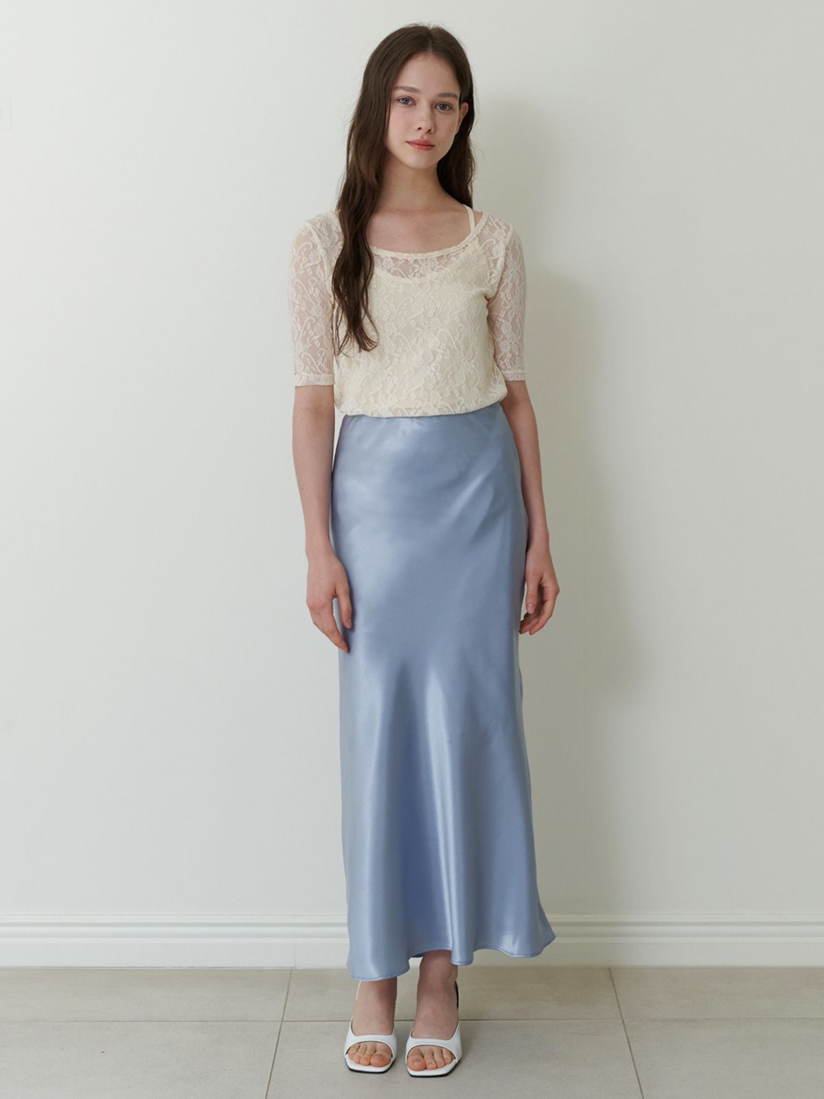 카인더베이비(KINDABABY) layered lace top - cream ivory