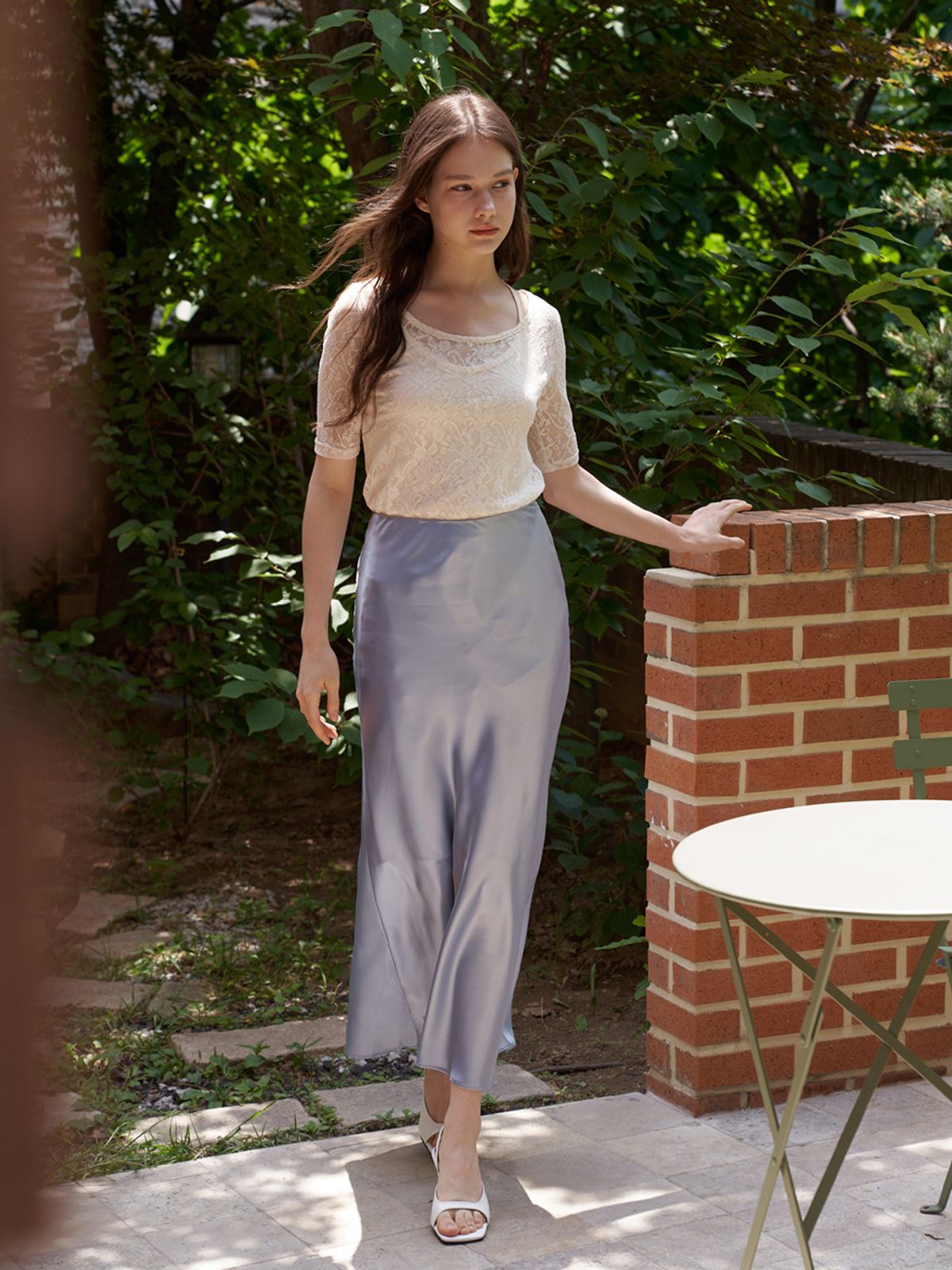 카인더베이비(KINDABABY) layered lace top - cream ivory
