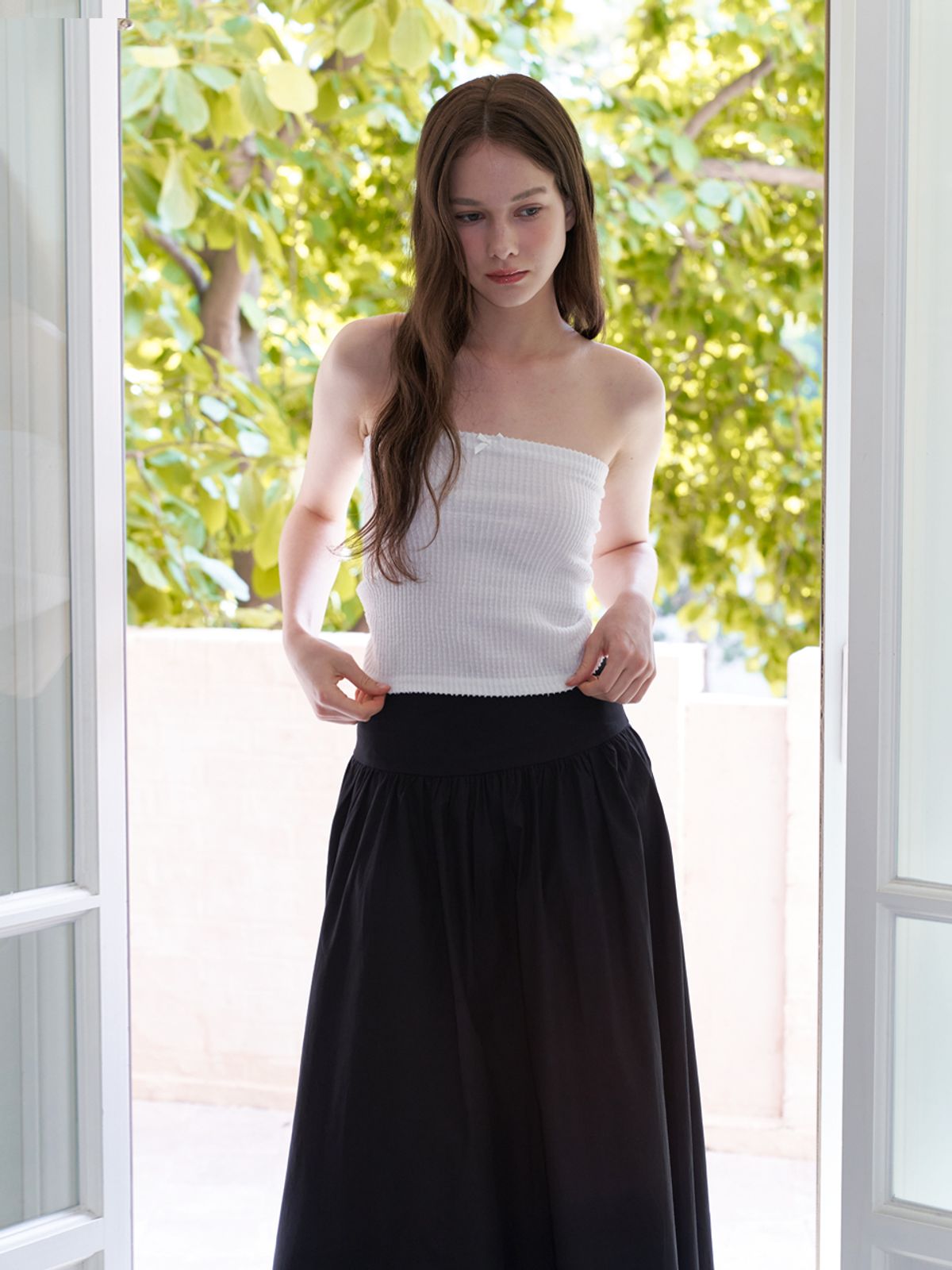 카인더베이비(KINDABABY) baby ribbon tube top - white