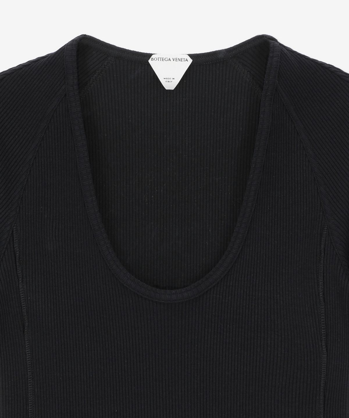 보테가베네타(BOTTEGA VENETA) 코튼 리브 저지 반소매 티셔츠 - 미드나잇블루 / 792361V3Z604246