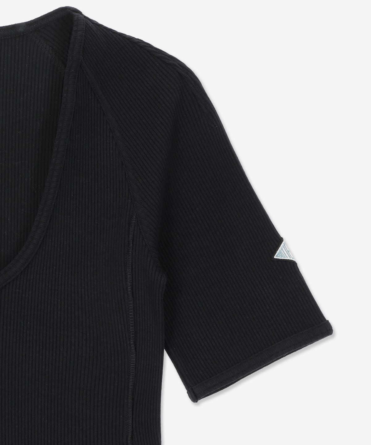보테가베네타(BOTTEGA VENETA) 코튼 리브 저지 반소매 티셔츠 - 미드나잇블루 / 792361V3Z604246