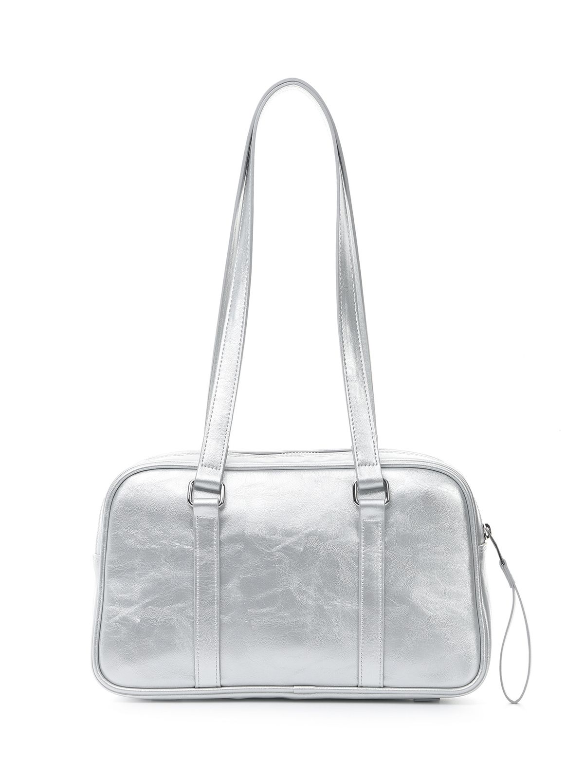 닉앤니콜(NICK&NICOLE) CRYSTAL LEATHER MINI BOSTON BAG_SILVER