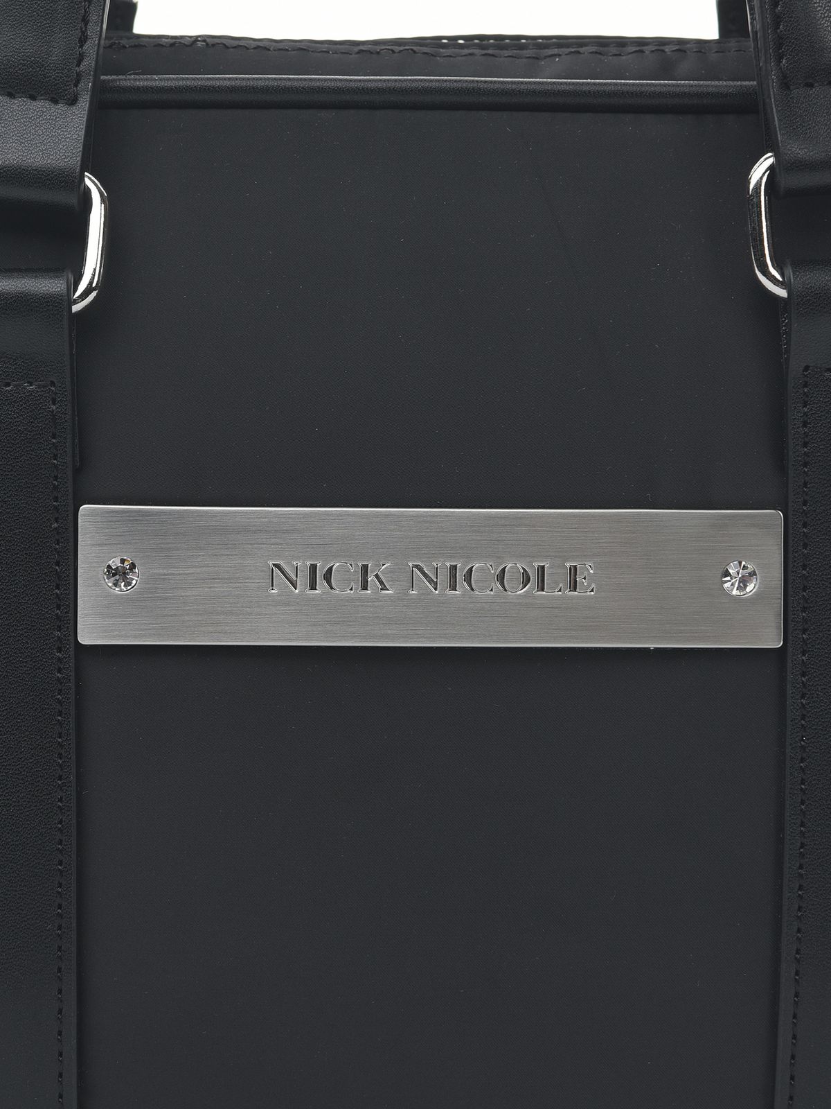 닉앤니콜(NICK&NICOLE) CRYSTAL NYLON MINI BOSTON BAG_BLACK