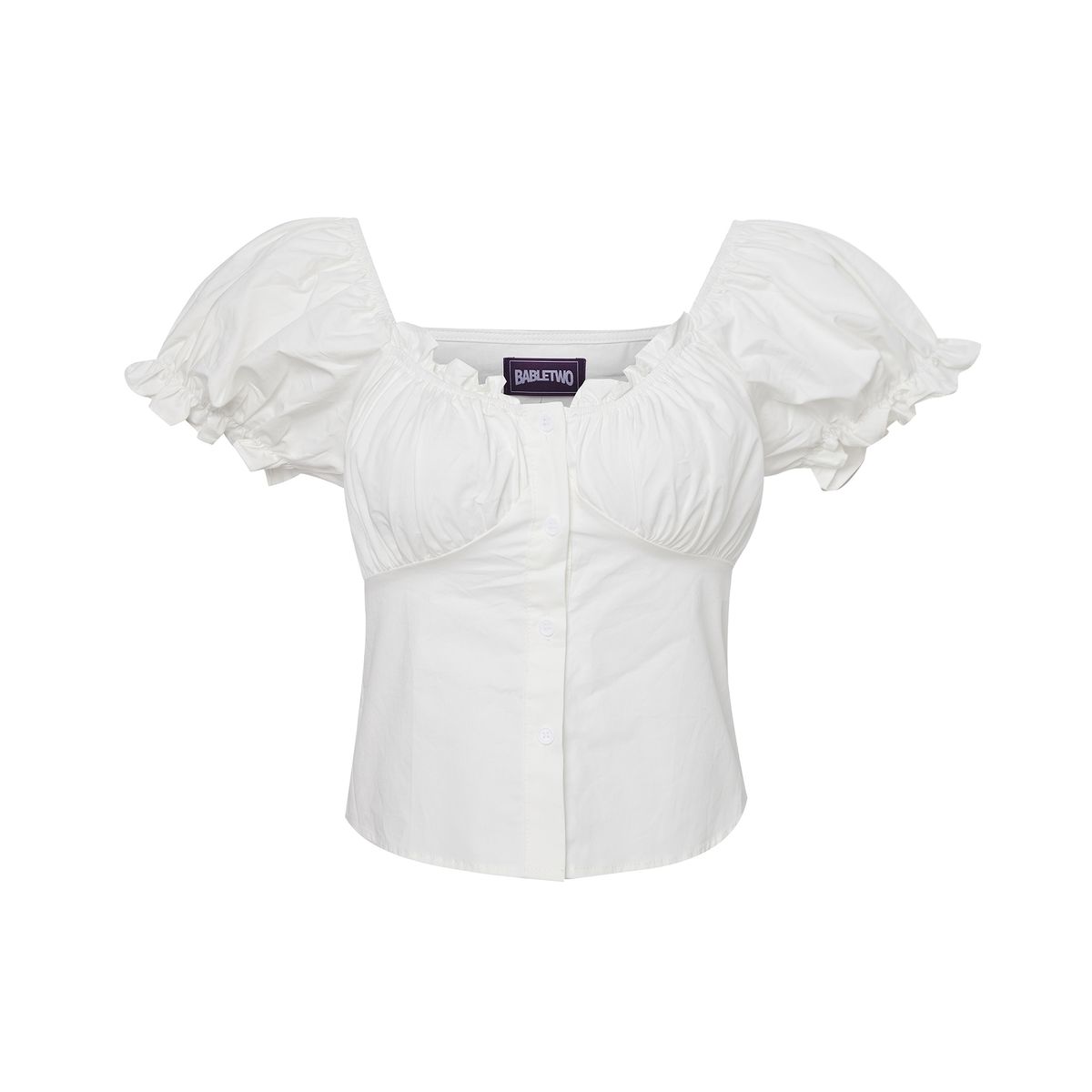 비에이블투(B ABLE TWO) noa shirring blouse-white