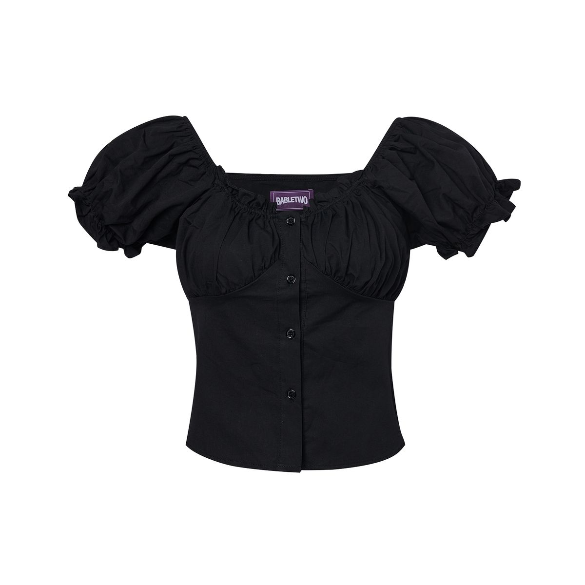비에이블투(B ABLE TWO) noa shirring blouse-black