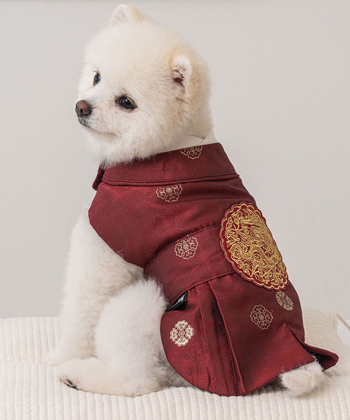 베일리(BAILEY) 강아지 향균 용포 한복 임금홍색
