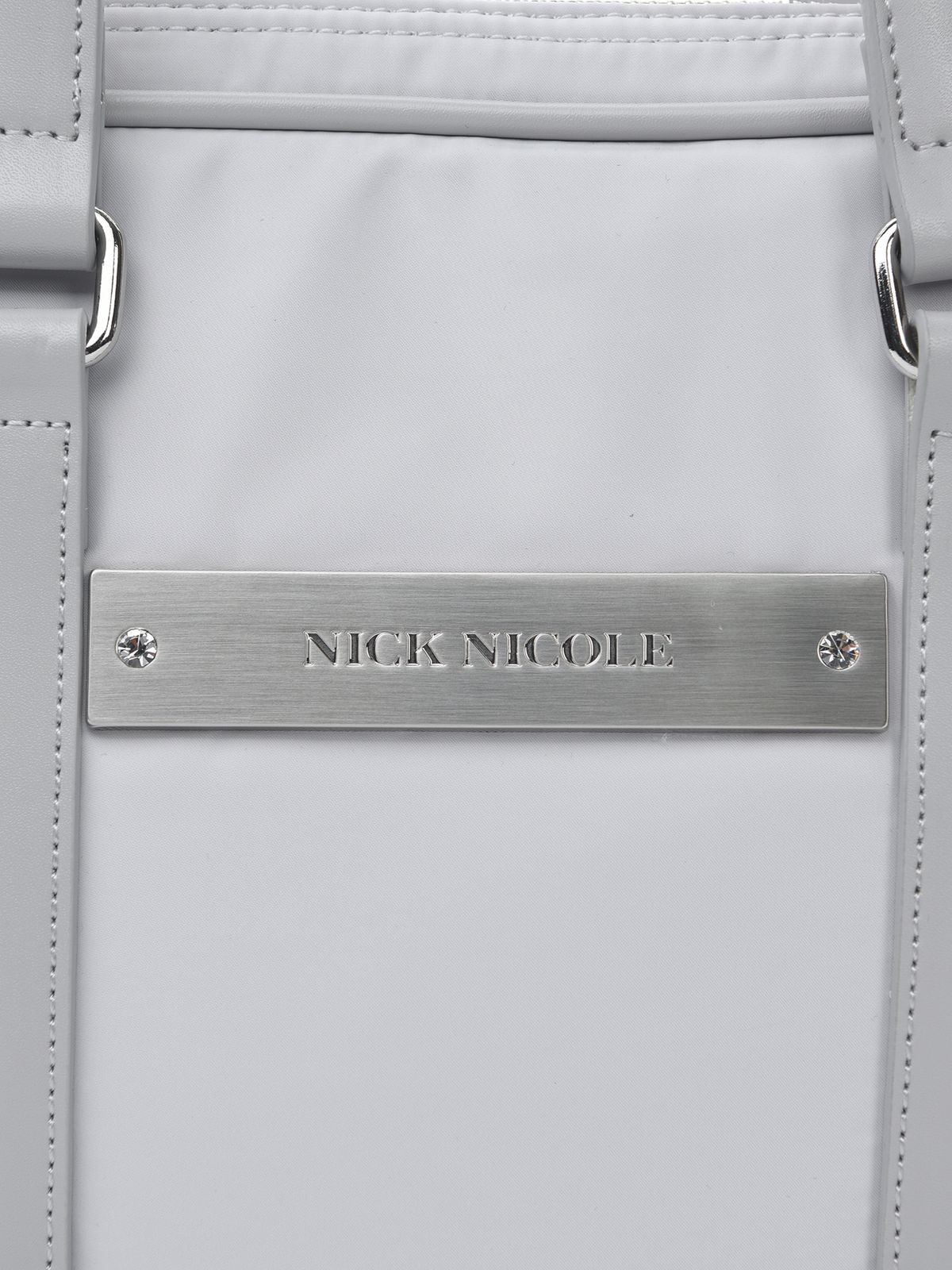 닉앤니콜(NICK&NICOLE) CRYSTAL NYLON MINI BOSTON BAG_SILVER