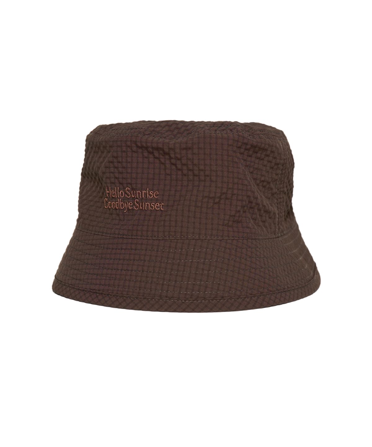 헬로 선라이즈(HELLO SUNRISE) HS Classic Typo Bucket Hat_Brown
