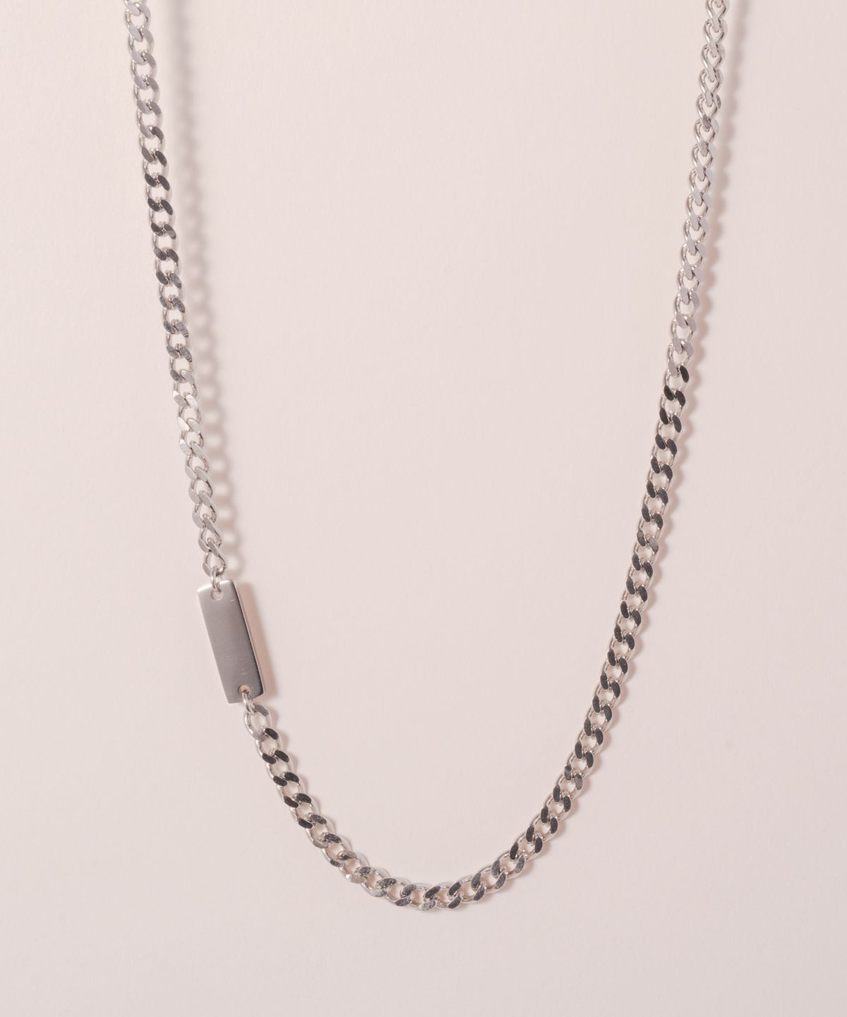 노비스도쿄(NOVICE TOKYO) 플레이트 체인 목걸이 Plate Chain Necklace［Stainless］/ silver