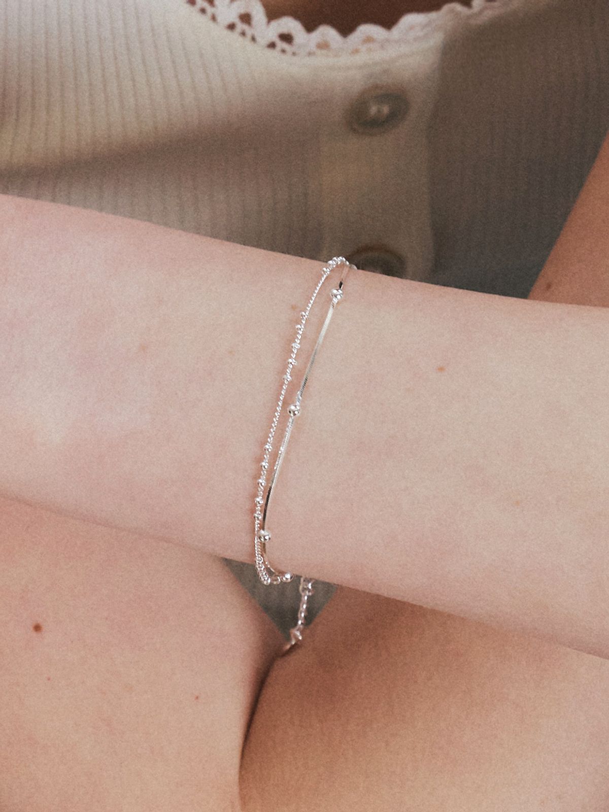 앵브록스(ENGBROX) [silver925] layered ball bracelet
