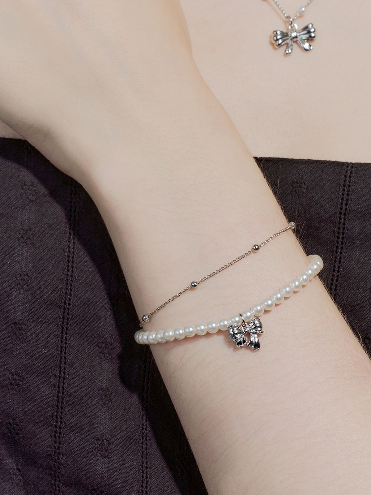 앵브록스(ENGBROX) jane ribbon pearl bracelet