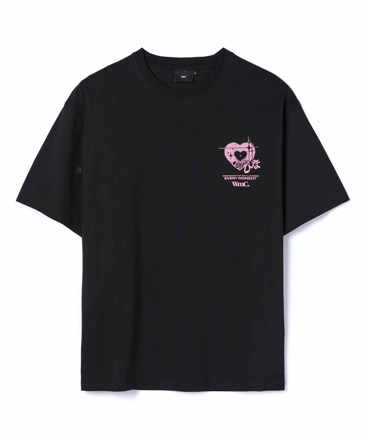 더블유엠씨(WMC) 하트 아이즈 티셔츠 _BLACK