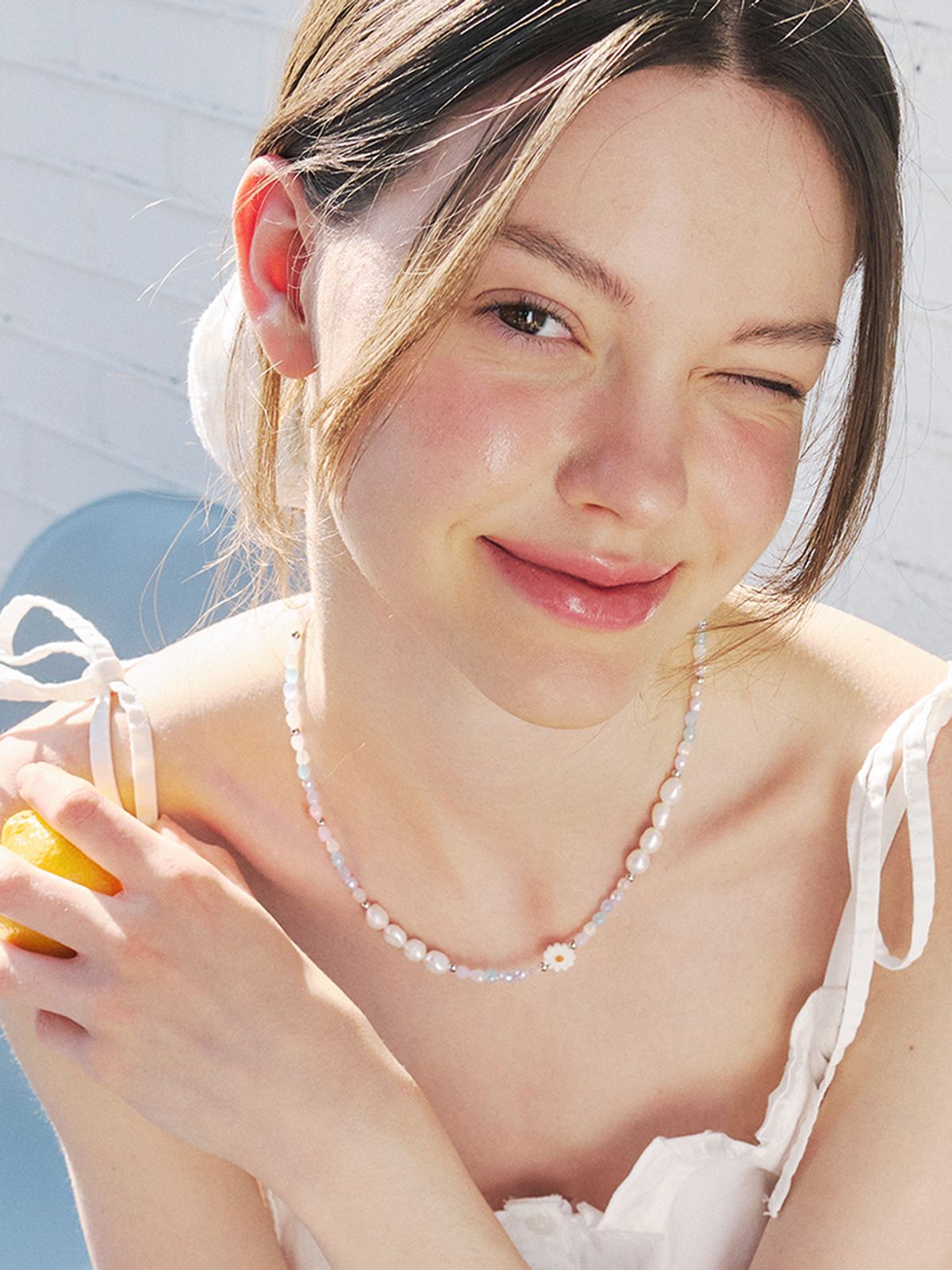 앵브록스(ENGBROX) pastel moment daisy necklace