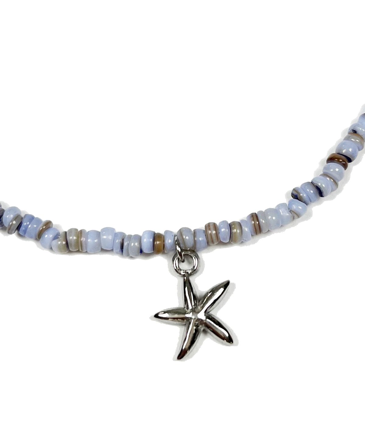 스케이터락(SK8ER ROCK) Starfish Pearl Rondelle Necklace (paleblue)