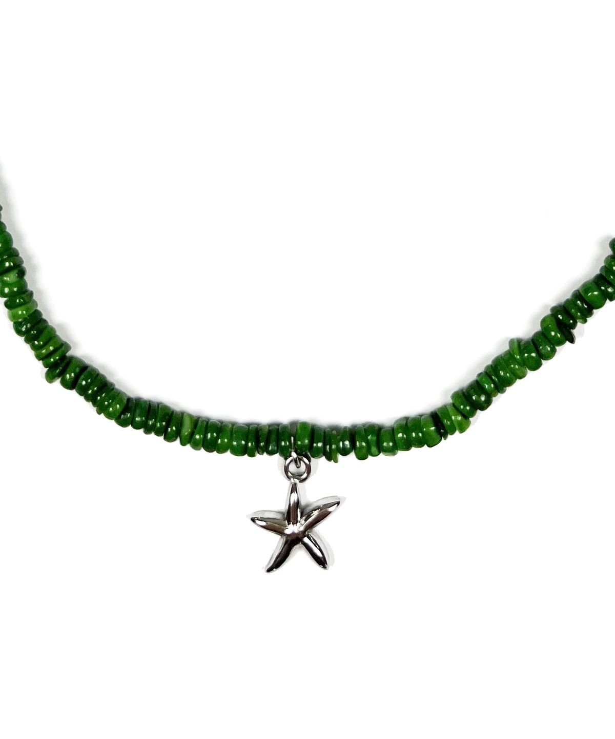 스케이터락(SK8ER ROCK) Starfish Pearl Rondelle Necklace (Green)