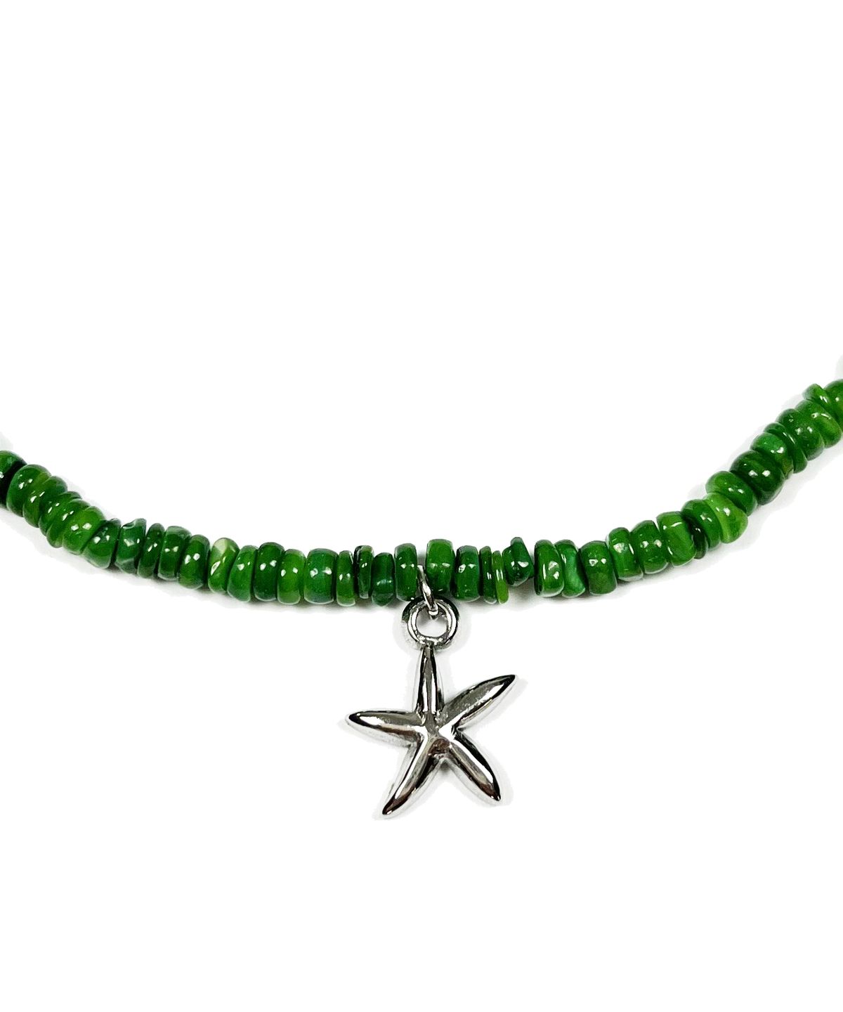 스케이터락(SK8ER ROCK) Starfish Pearl Rondelle Necklace (Green)
