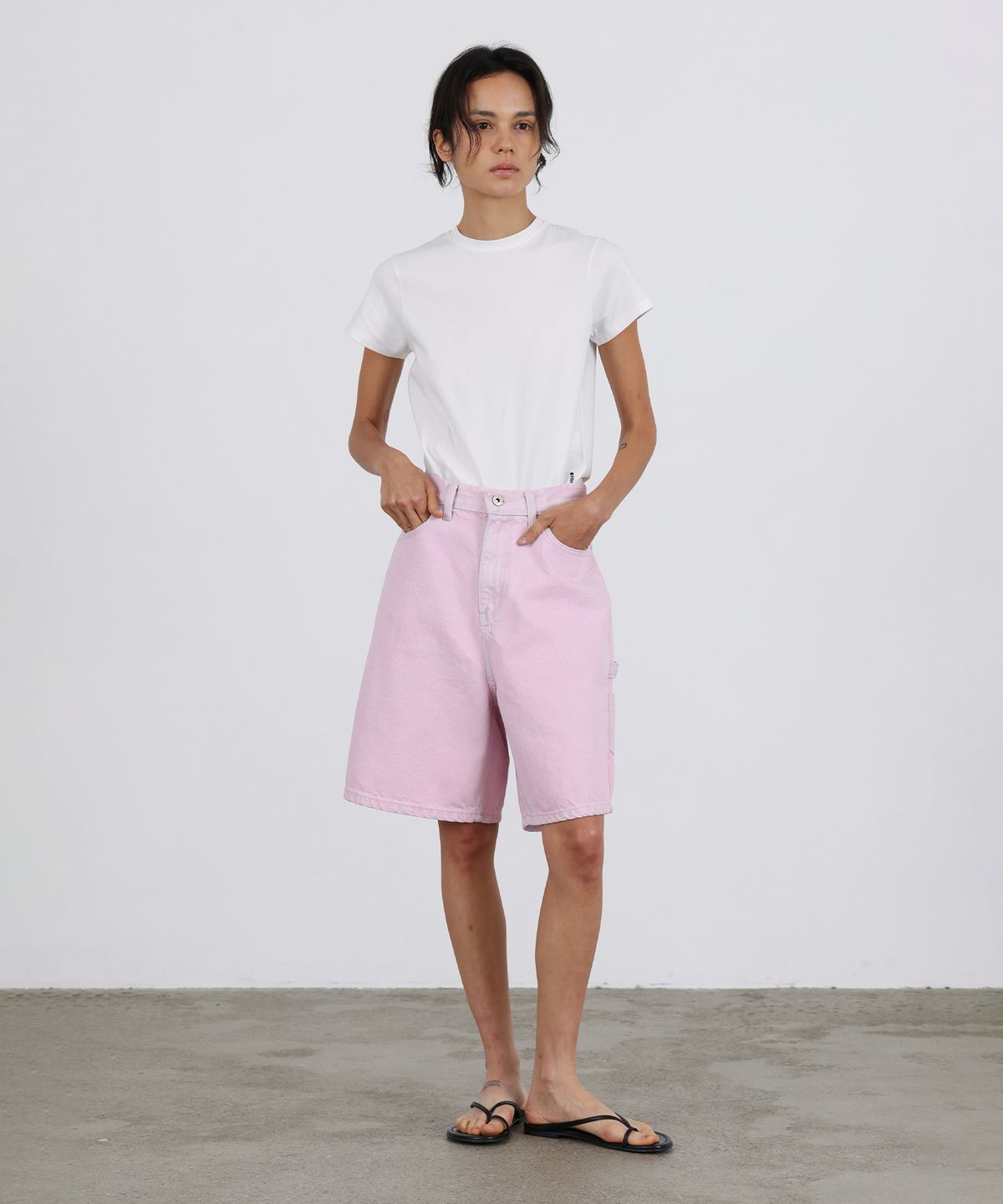 르바(LEVAR) Carpenter Half Denim - Fade Pink