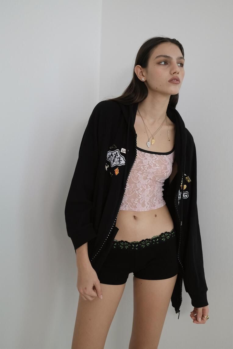 【toomuchtax】LACE RIBBED MICRO SHORTS MUSINSA | TOOMUCHTAX LACE RIBBED MICRO SHORTS (BLACK)
