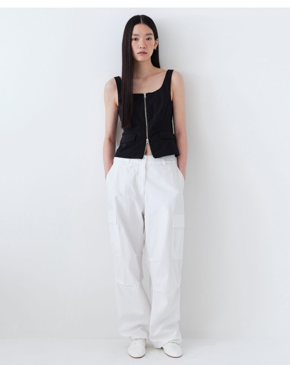 MUSINSA公式 | MUSINSA STANDARD WOMAN Women's Wide Cargo Pants [White]