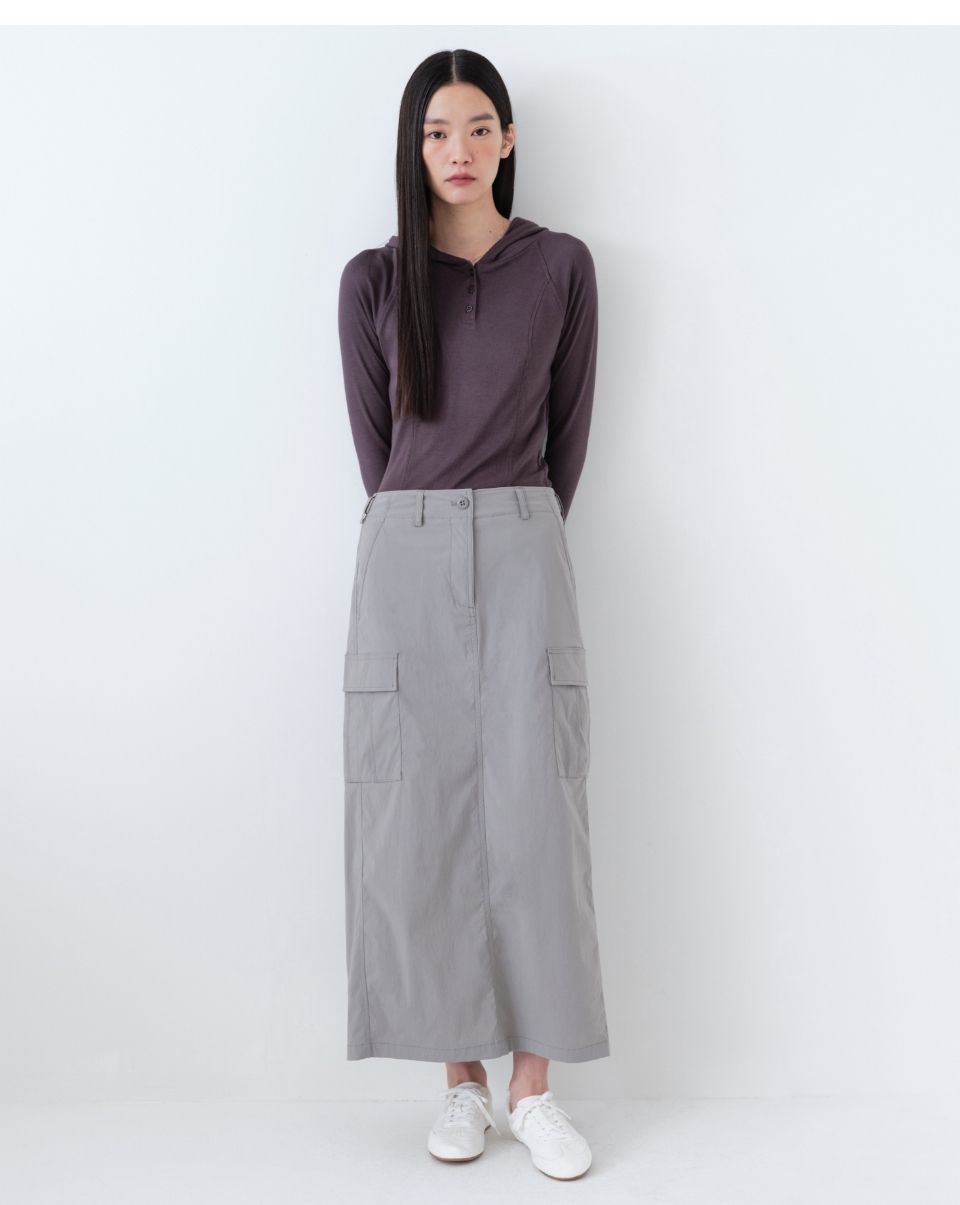 MUSINSA | MUSINSA STANDARD WOMAN Womens Cargo Maxi Skirt [Light Gray]