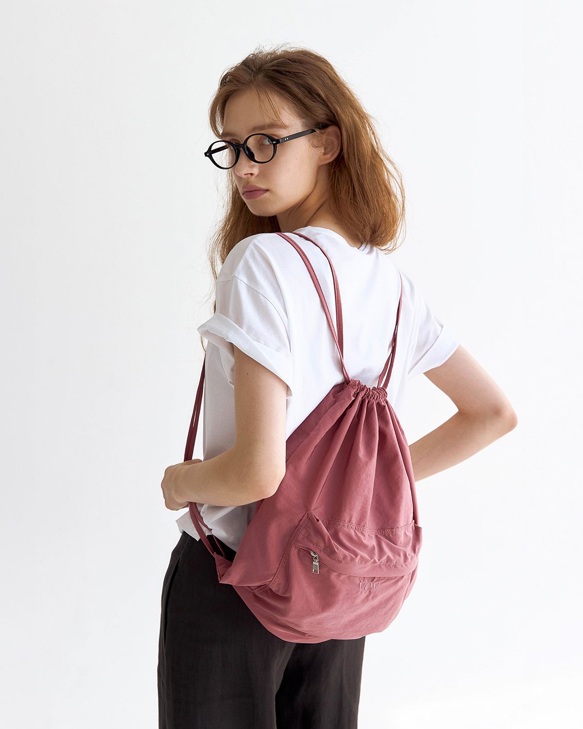 베이(VEY) Shine String Backpack (MutedPink)