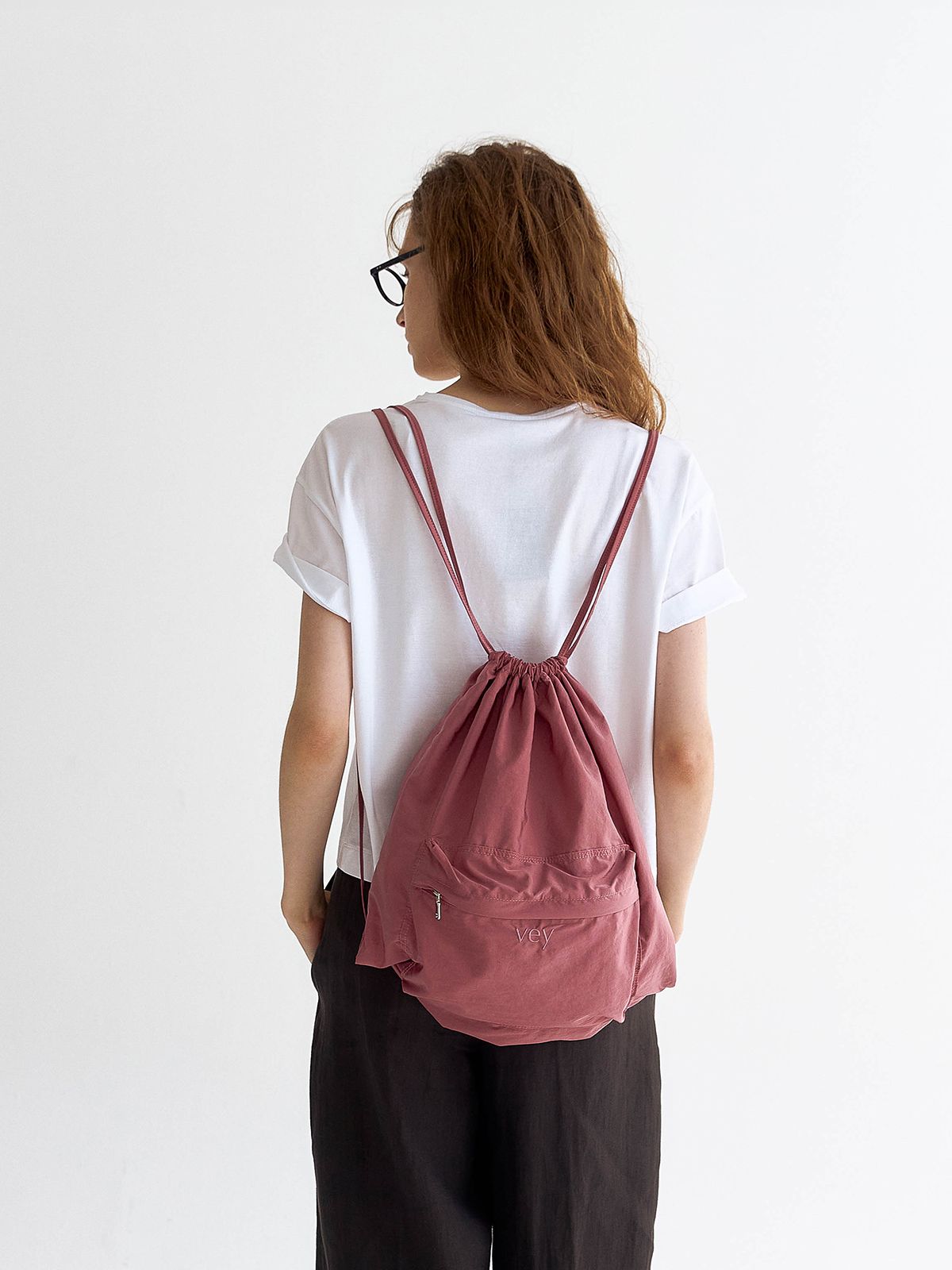 베이(VEY) Shine String Backpack (MutedPink)