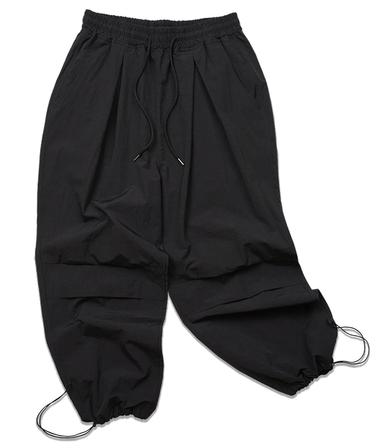 더마일(THEMILE) ML NYLON WIDE BALLON STRING PANT [BLACK]