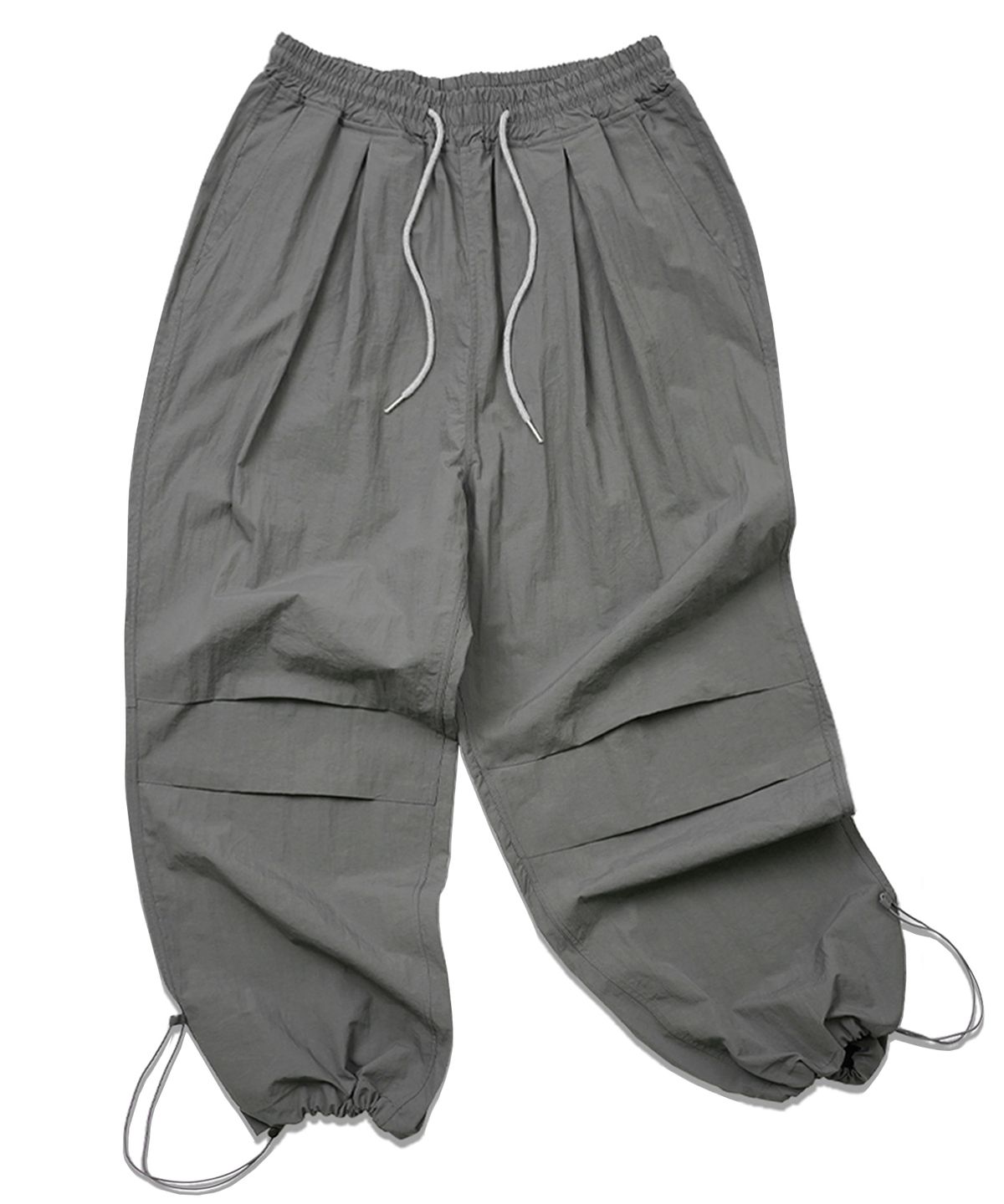 더마일(THEMILE) ML NYLON WIDE BALLON STRING PANT [GRAY]