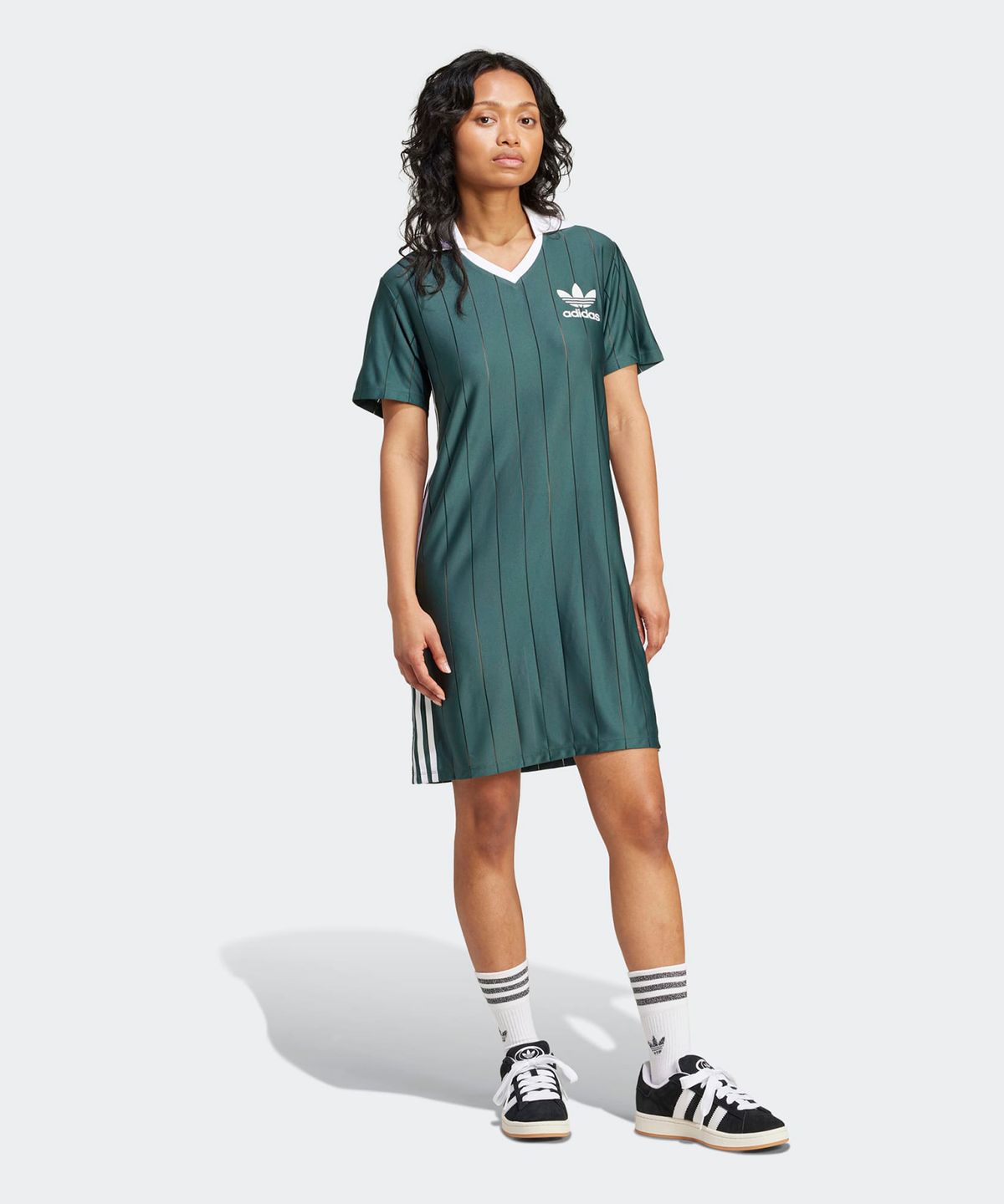 아디다스(ADIDAS) 3S 핀스트라이프 드레스 - 그린 / IX5507