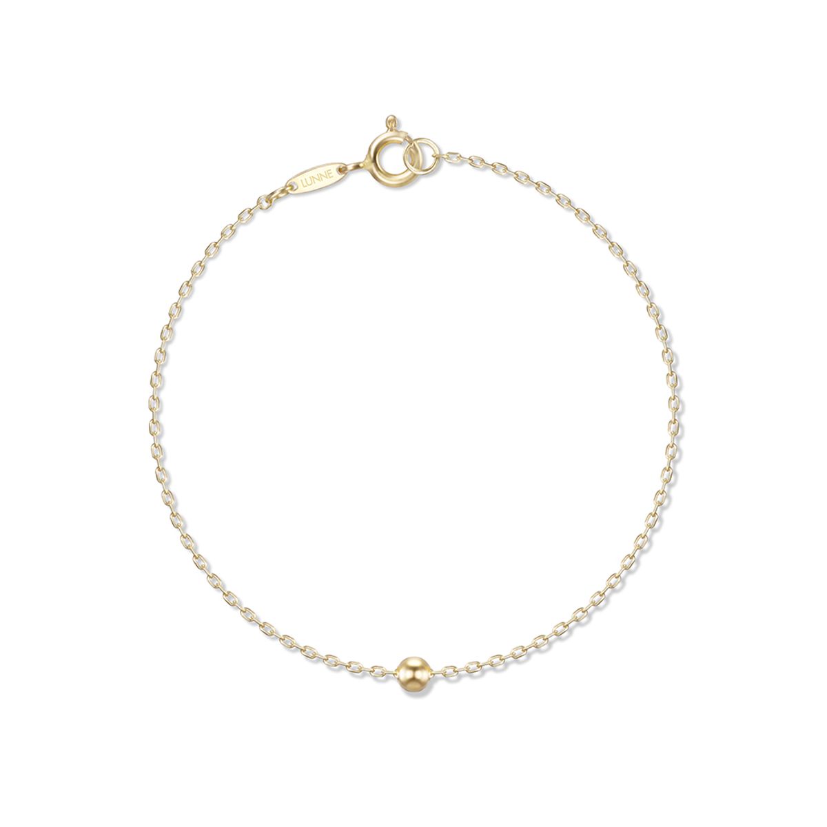 룬느(LUNNE) 14k 원 포인트 미니 볼 팔찌 (14k골드) #BR05