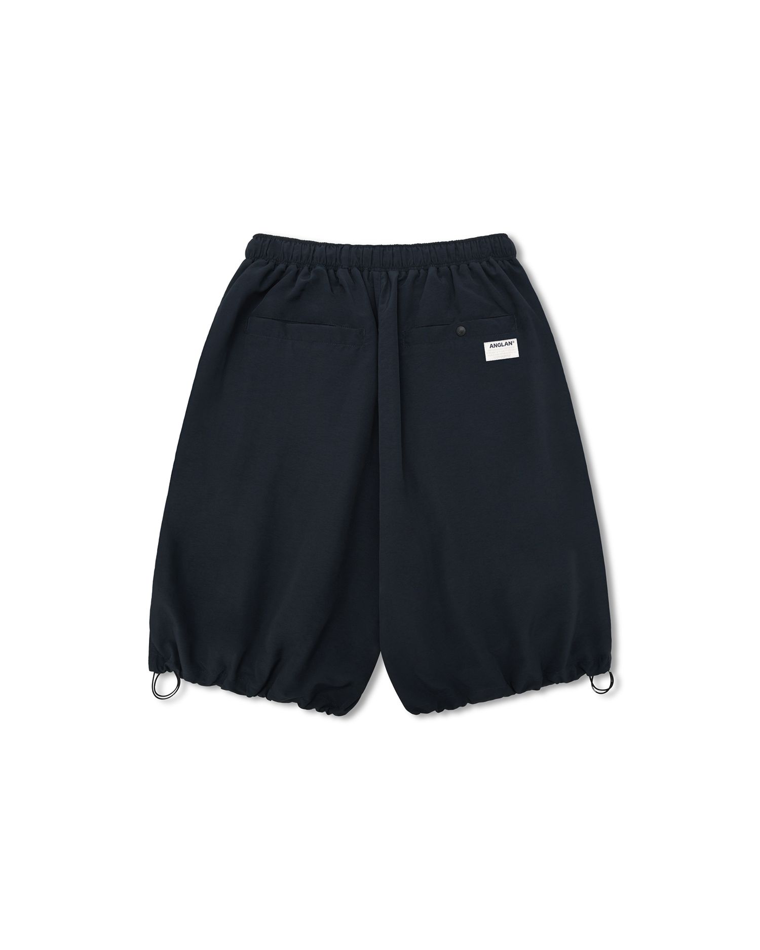 【ANGLAN】Nylon Utility Half Pants Anglan Ring Nylon String Half Pants Black | Maplestore