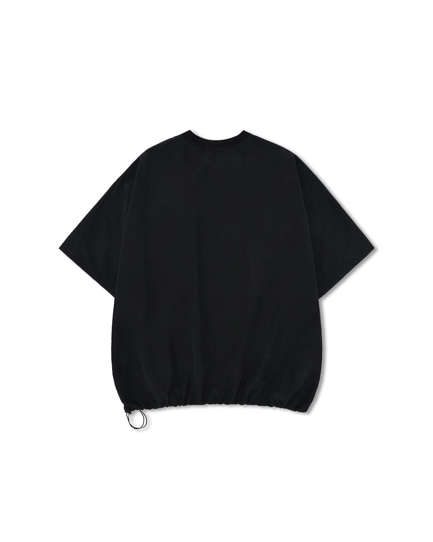 MUSINSA | ANGLAN Ring Nylon Double Pocket Half Tee - Black