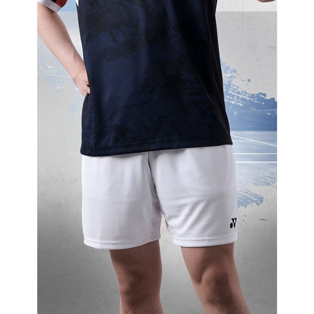 요넥스(YONEX) 24 F/W 국가대표 남성 게임웨어 반바지 (화이트/네이비블루)