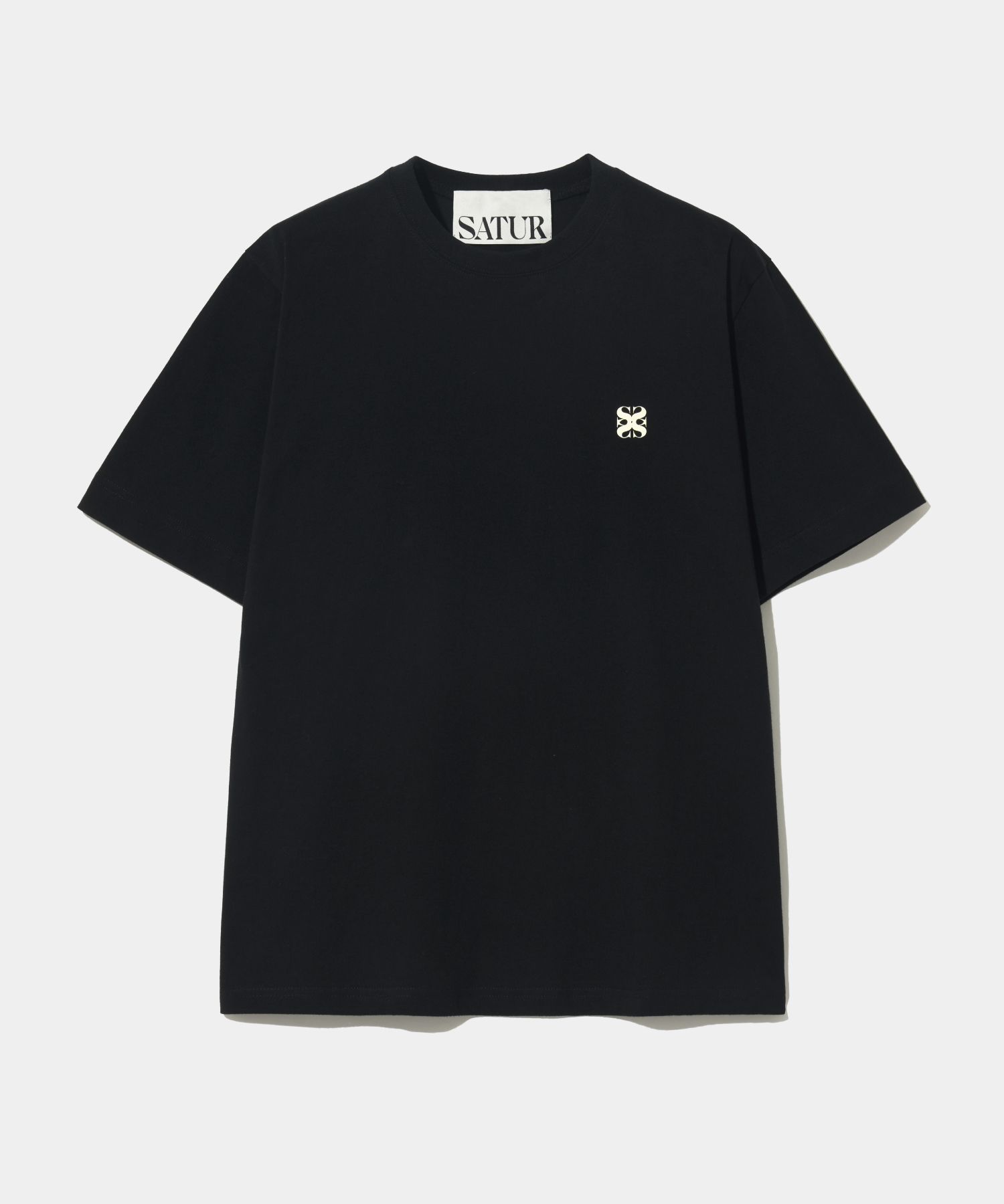 MUSINSA | SATUR Small logo printing short sleeve t-shirt 2COLOR