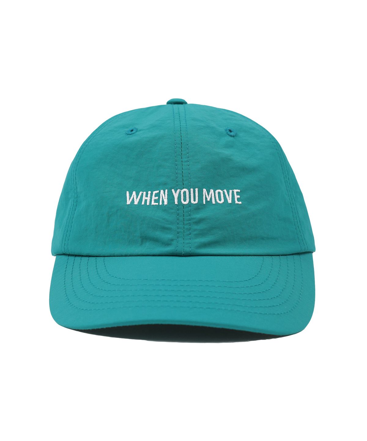 웬유무브(WHEN YOU MOVE) 나일론 로고 자수 볼캡 그린