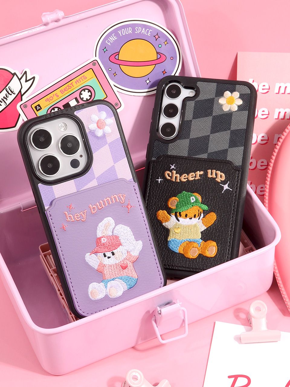 ★DESIGN SKIN★ Running embroidery pocket caseViolet Bunny MUSINSA | DESIGNSKIN Retro Embroidery Pocket Case-Violet/Bunny