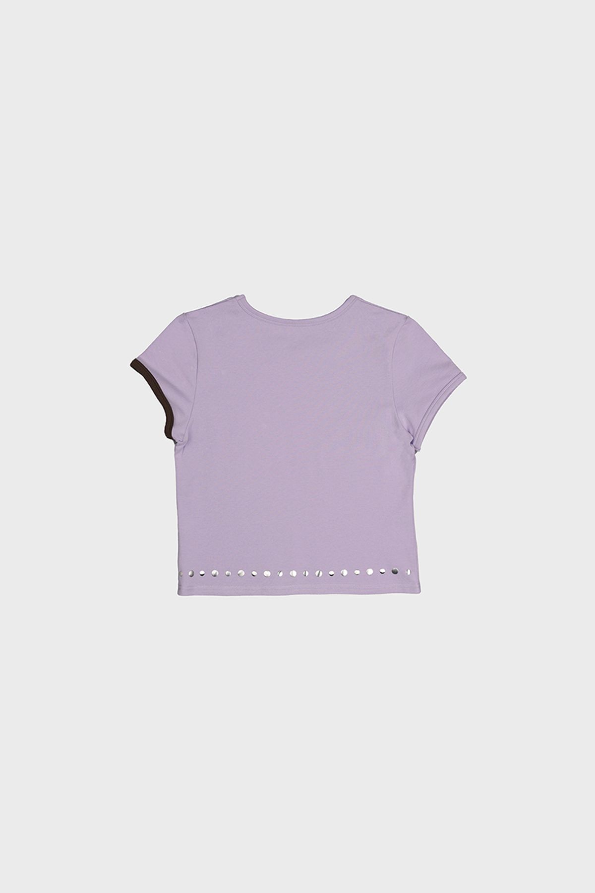 데어드(DARED) ASYMMETRICAL SLEEVE BEACH TEE IN PURPLE/BROWN