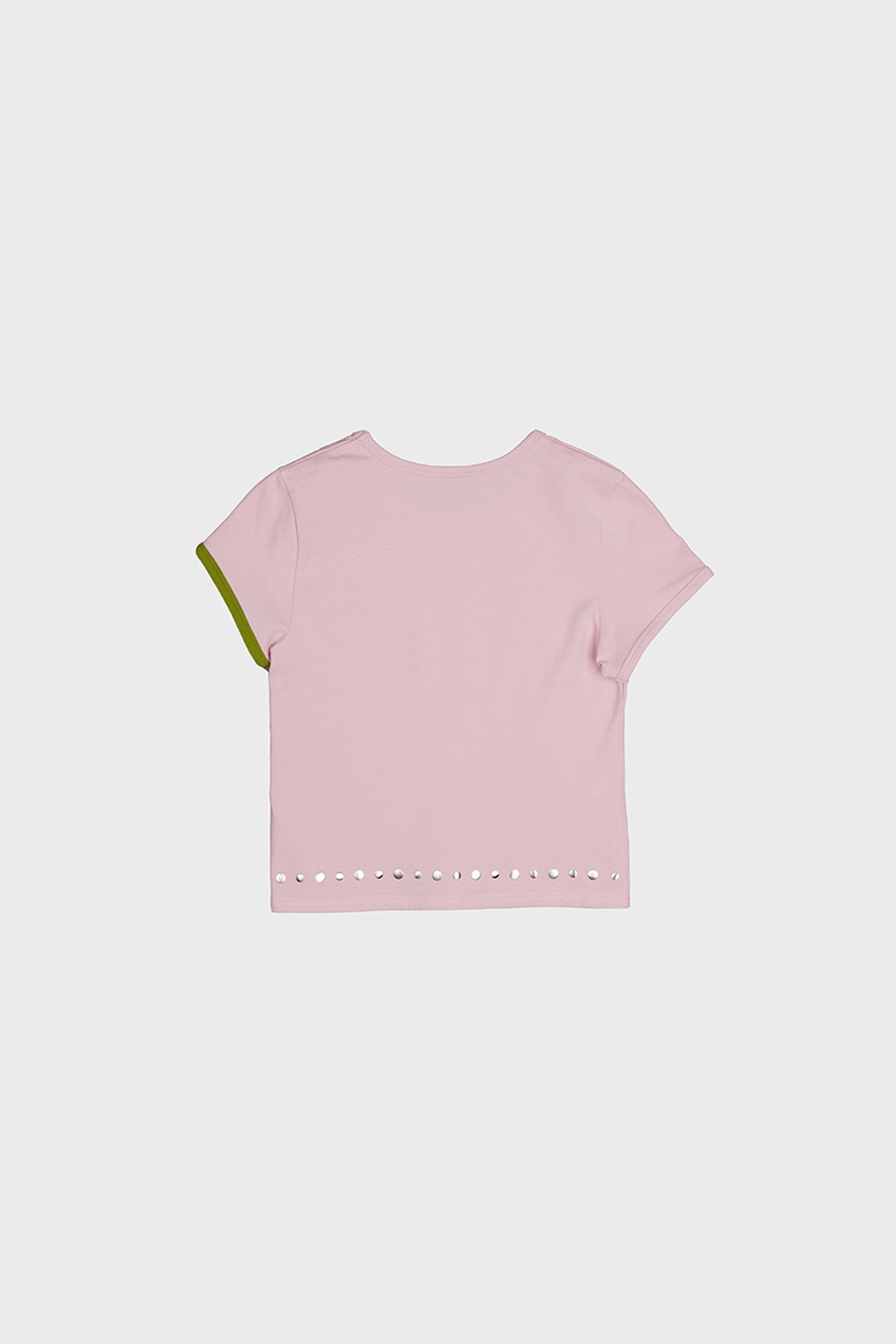 데어드(DARED) ASYMMETRICAL SLEEVE BEACH TEE IN PINK/GREEN