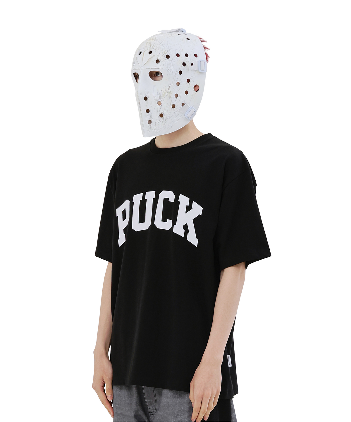 왓더퍽(WHATHEPUCK) PUCK 로고 티셔츠 블랙/화이트