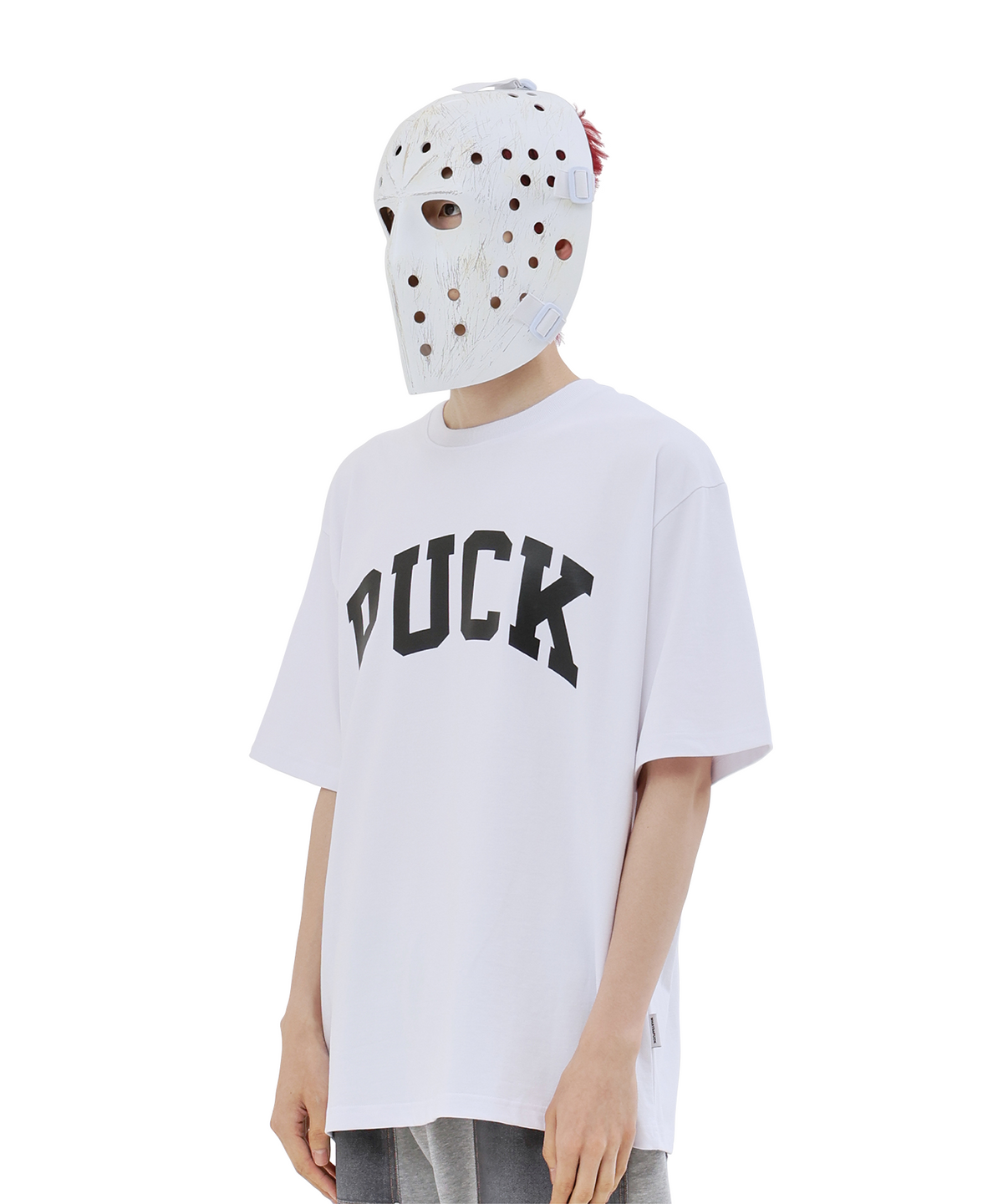 왓더퍽(WHATHEPUCK) PUCK 로고 티셔츠 화이트/블랙