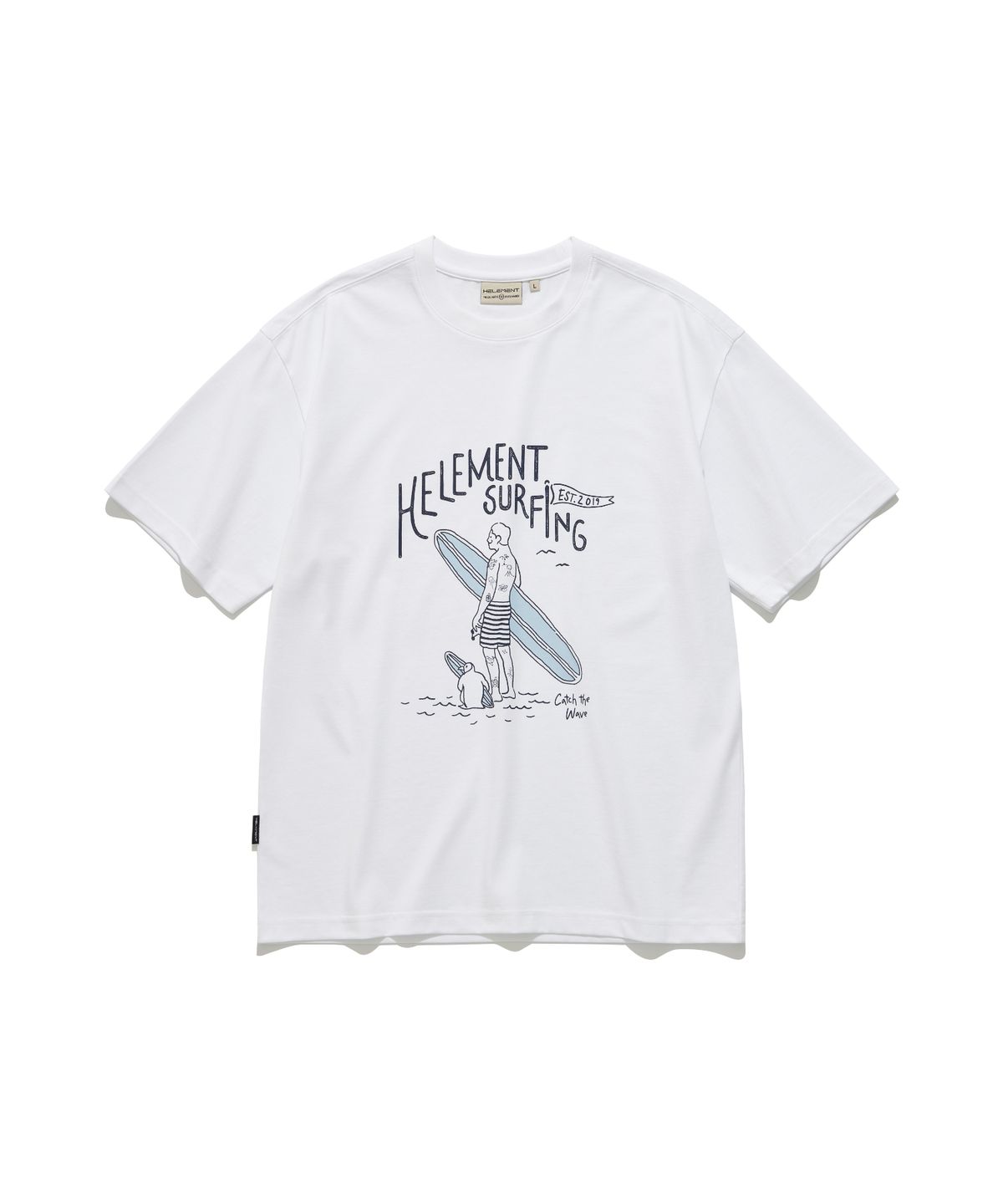 힐리먼트(HELEMENT) 서핑 타투 반팔티셔츠 (WHITE)
