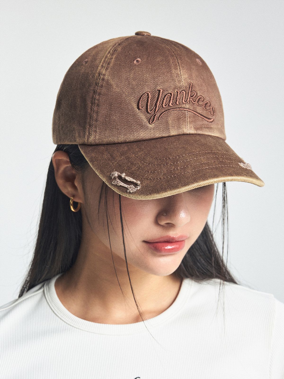 엠엘비(MLB) 빈티지 컬시브 언스트럭쳐 볼캡 NY (Mg.Brown)