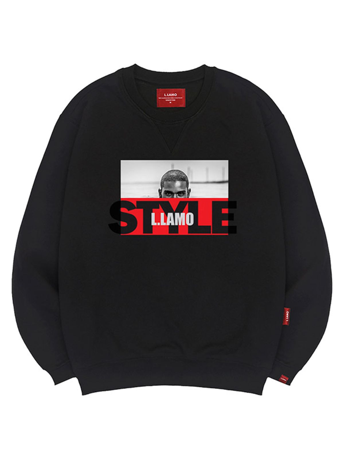 엘라모(LLAMO) 블랙맨 맨투맨 남녀공용 빅사이즈 S~4XL