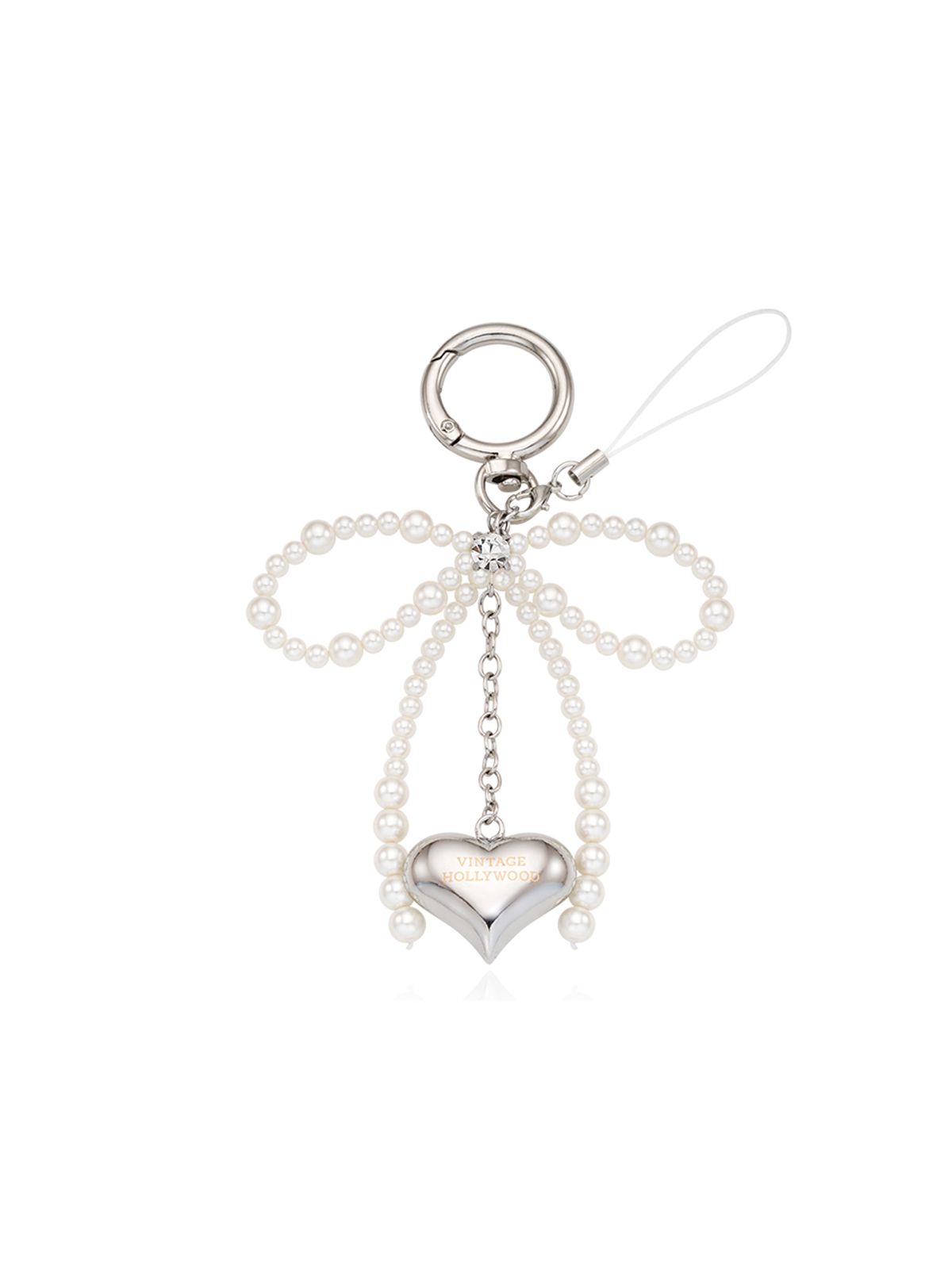 빈티지헐리우드(VINTAGE HOLLYWOOD) Ribbon Pearl Heart Keyring_VH2435KE003M