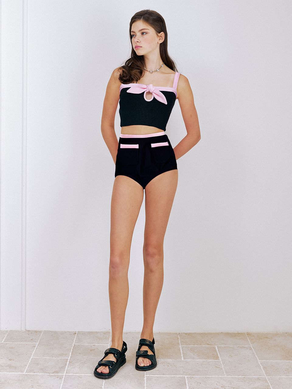 ビキニ REVE REVE RIBBON TIED BIKINI SET PK MUSINSA | REVE REVE RIBBON TIED BIKINI SET BK