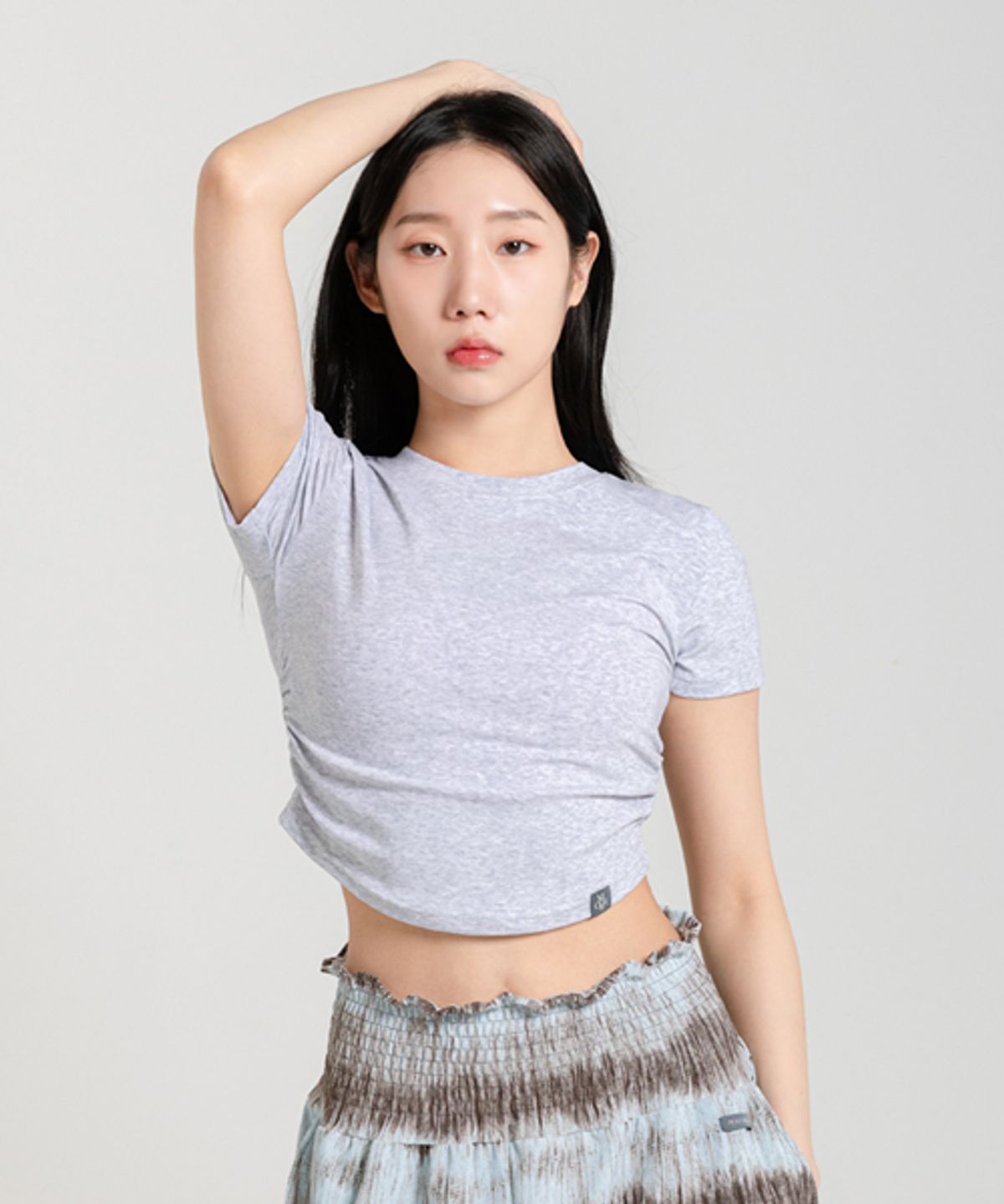 모어아웃(MOREOUT) 여성요가복 유니 크롭 티셔츠 4TT4447