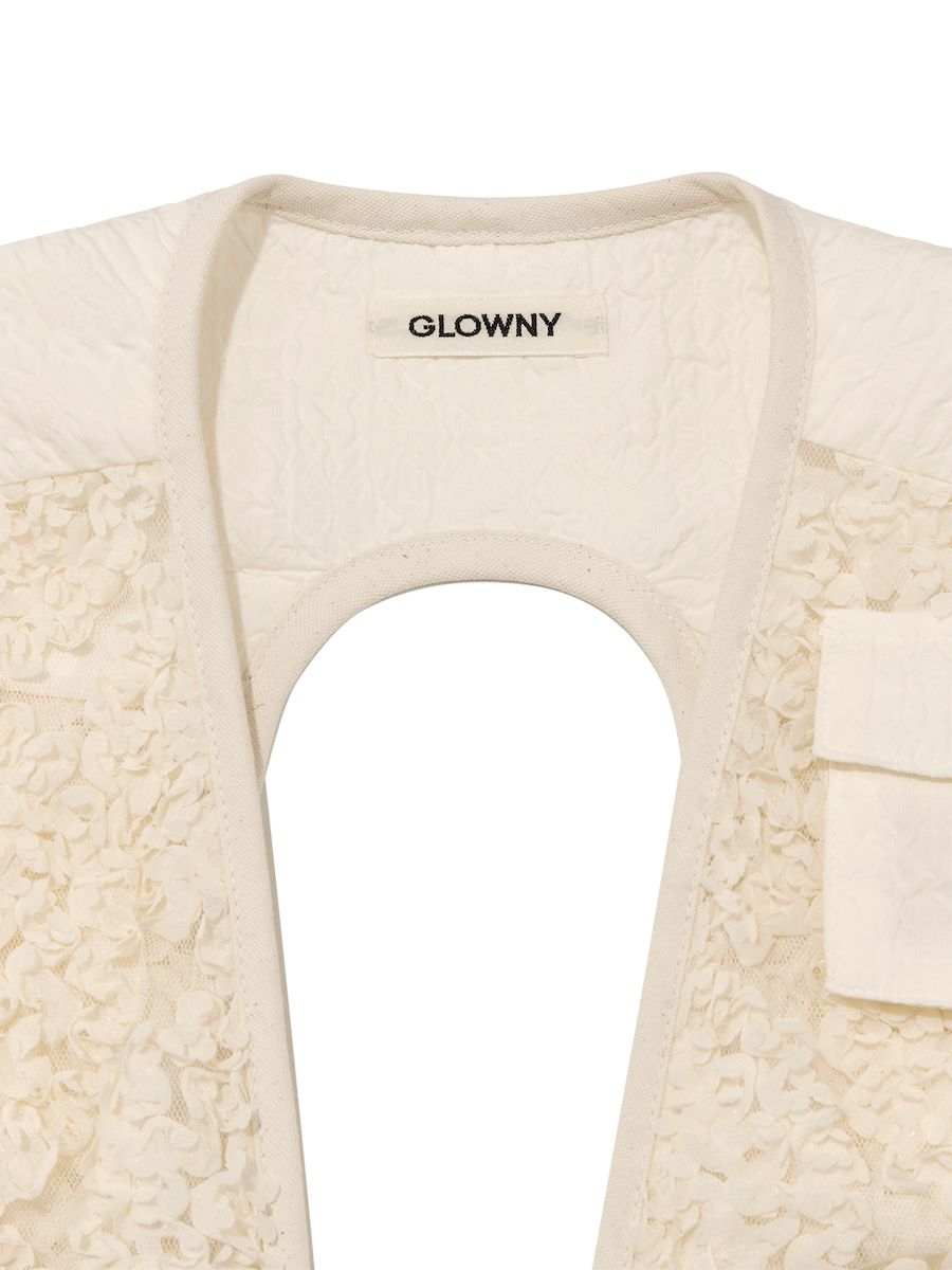 ★送料・関税込★GLOWNY★GG LACE CARGO VEST★ MUSINSA公式 | GLOWNY GG LACE CARGO VEST (IVORY)