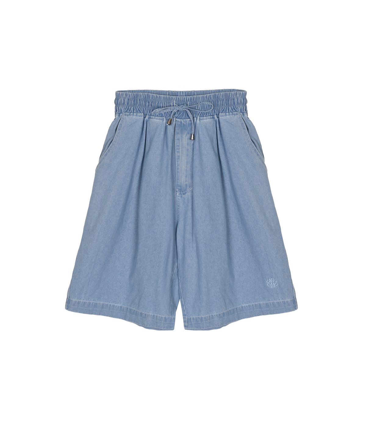 닉앤니콜(NICK&NICOLE) WASHED BANDING BURMUDA DENIM PANTS_SKY BLUE